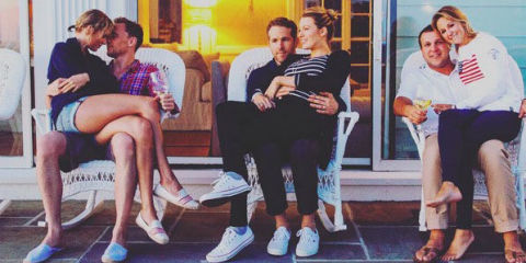 Taylor Swift and Tom Hiddleston with Blake and Ryan | ELLE UK