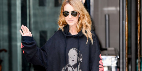 Celine Dion in Vetements Titanic hoodie