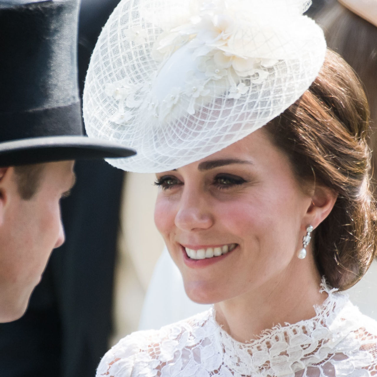 Kate Middleton Channels Audrey Hepburn's 'My Fair Lady' In White Lace At  The Royal Ascot
