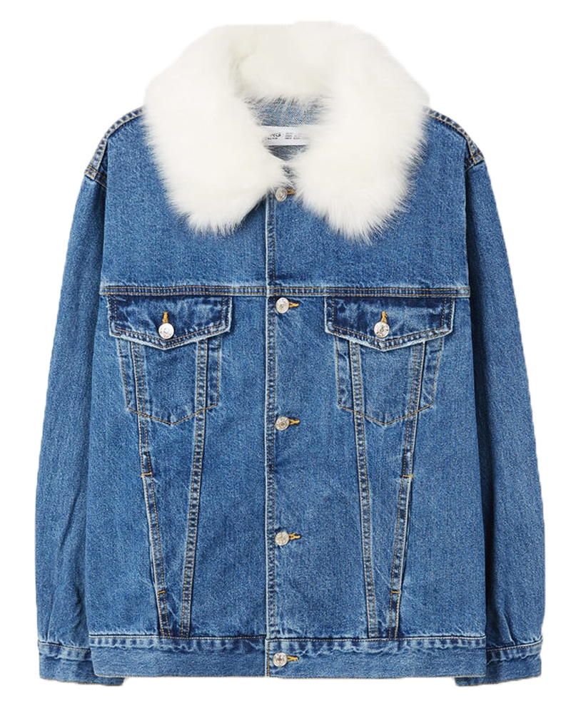 denim genuine fur coats & jackets